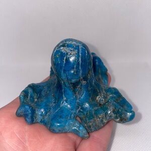 Blue Apatite Octopus Crystal Carving